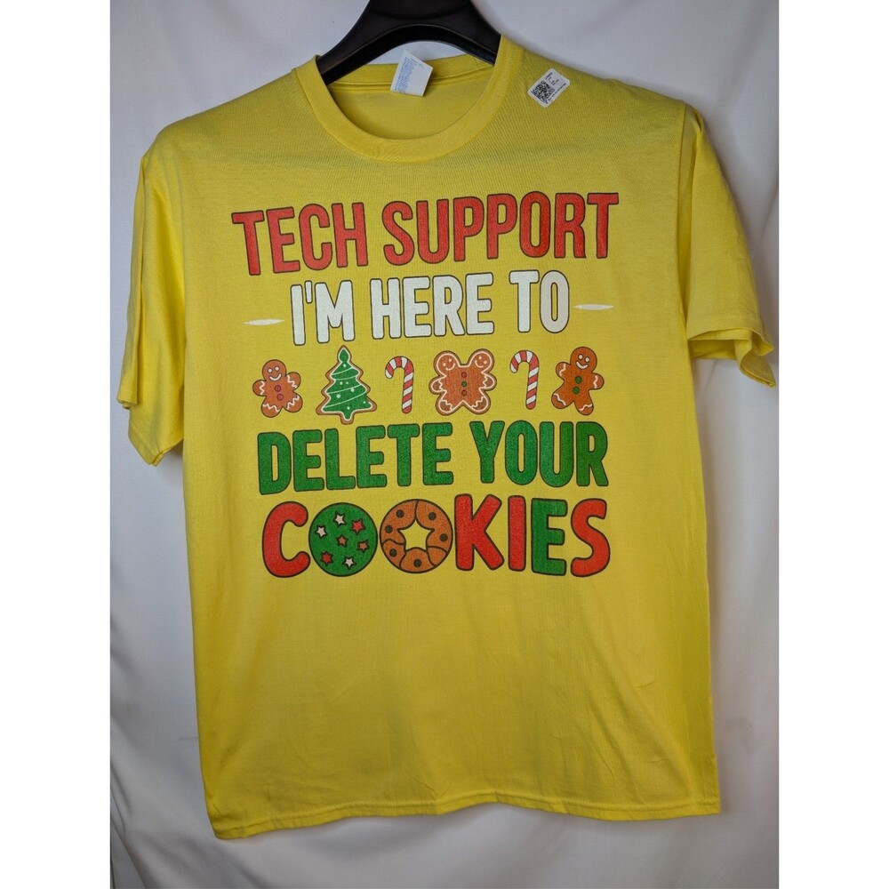 Tech Support Christmas Cookies Funny Unisex T-Shirt Size Large